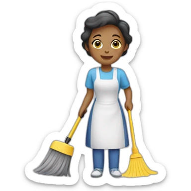 the cleaning lady shows the fact sticker