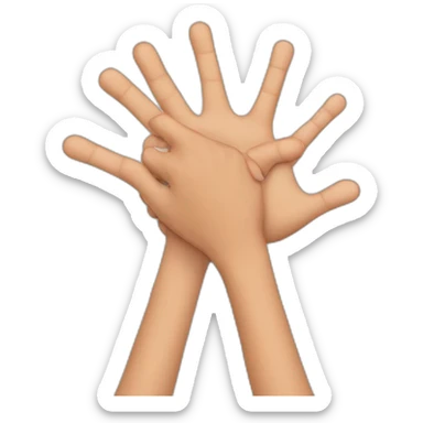 Holding hands with too many fingers sticker