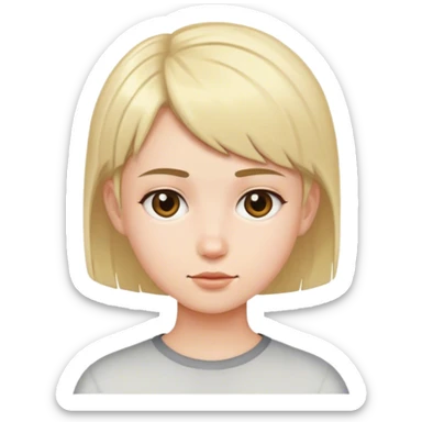 Girl with boy cut hair sticker