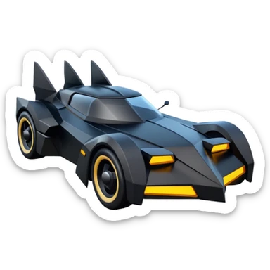  the animated series futuristic Batmobile loosely based on 1936 cord 812 (flat long faceted body) stealthy understated hot rod  sticker