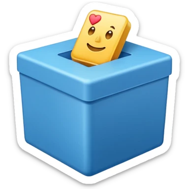 Blue box with a blue check in side sticker