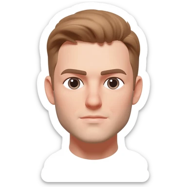 male short light  brown hair round face sticker