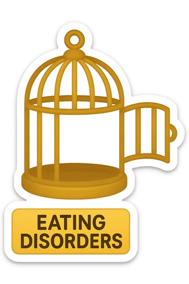 Disturbi alimentari visti come una gabbia stile emoji iphone. sticker