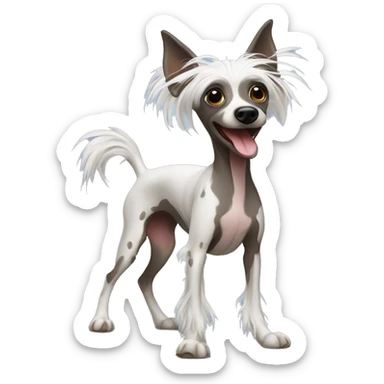 Dancing chinese crested dog sticker