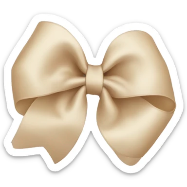 Beige hair bow sticker