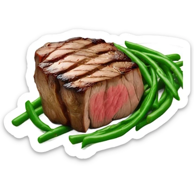 Filet mignon with green beans and mushrooms sticker
