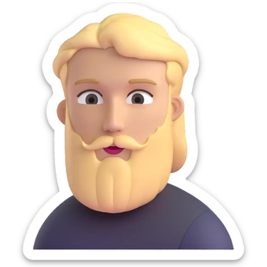 young man with blonde hair and neat medium beard sticker