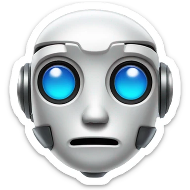 Robot head with heart eyes sticker