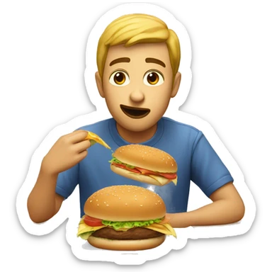 me eating a burger meal sticker