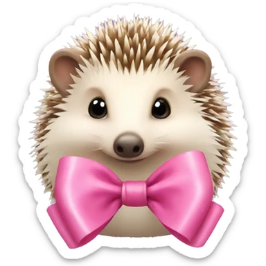 hedgehog with a pink bow sticker