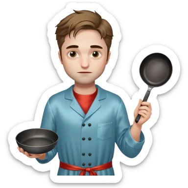 robert pattinson en nuisette qui fait la cuisine  sticker