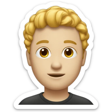 Un garçon blanc fâché cheveux courts et noir sticker