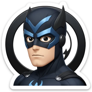 marvel character black bolt with black mask sticker