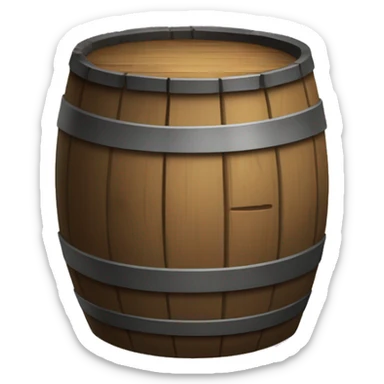 Wooden barrel with gunpowder sticker