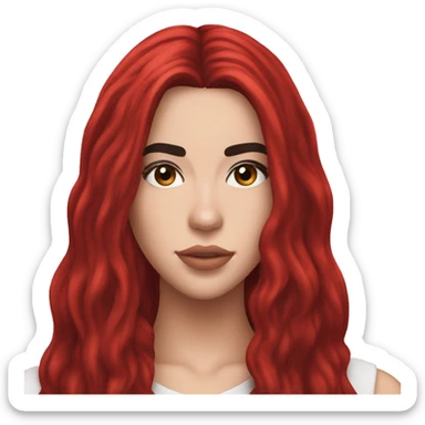 dua lipa with red long hair sticker
