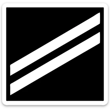 Create a navy blue square background with three thick black diagonal stripes. The style and proportions should match the attached image. The design should be minimal and bold with no eagle or extra details. sticker