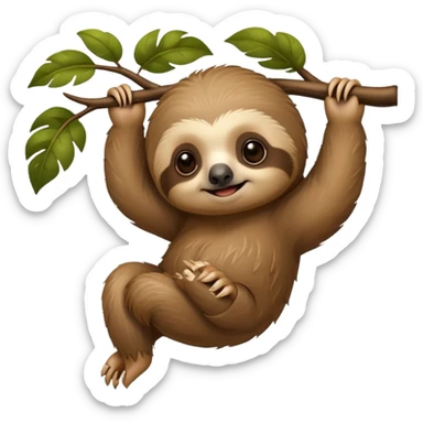 baby sloth on the tree sticker