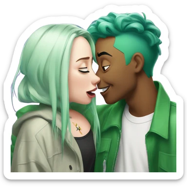 Spiderman kiss Billie Eillish sticker