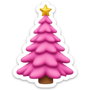 Pink christmas tree sticker