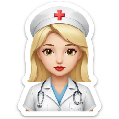 Sexy blonde nurse sticker
