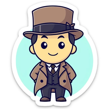 Detective with a tophat sticker