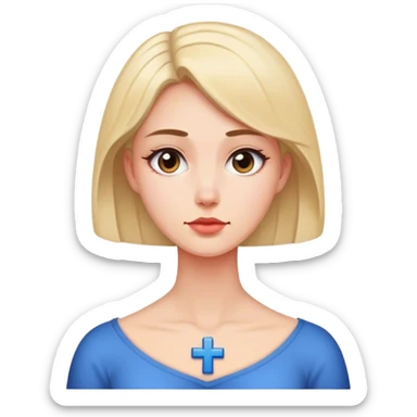 woman conservative neck cross sticker