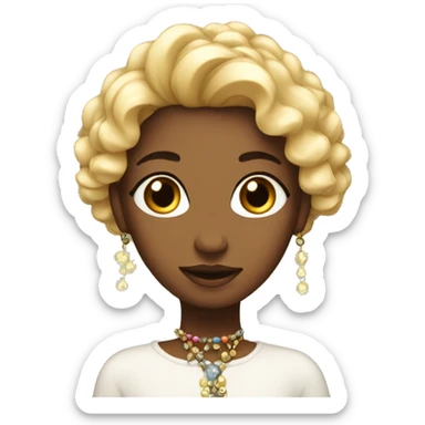 Light beauty with hair beads  sticker