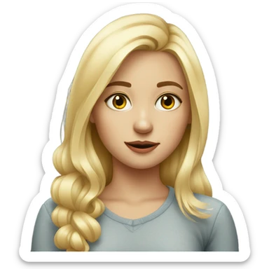blonde girl portrait with phone. Without red dot  sticker