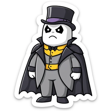Batman wearing Victorian era clothes with top hat and coat sticker