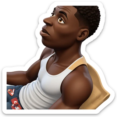 dark-skinned boy portrait sticker