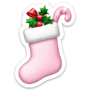  light pink Christmas stocking with bow sticker