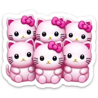 cute pink kawaii hello kitties sticker