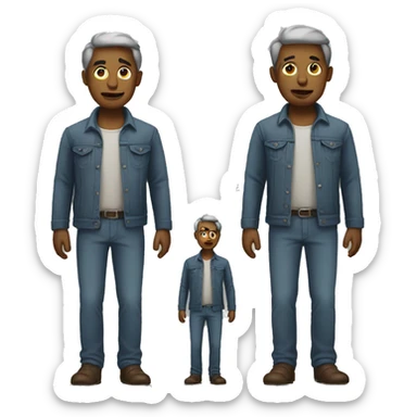 a man with poor clothes standing up sticker