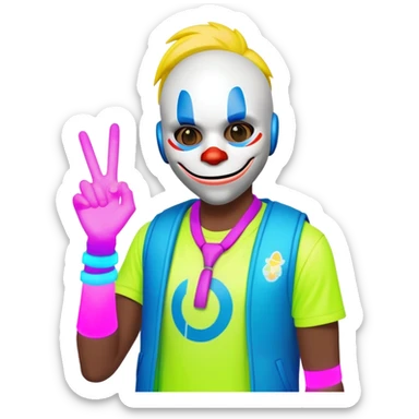 character from the game payday at a rave sticker