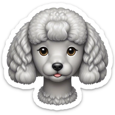 Silver cute poodle with Korean style haircut  sticker