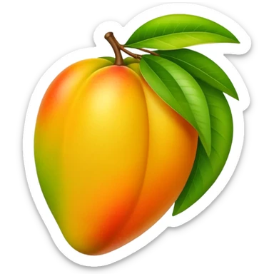 Green, yellow, and orange mango sticker