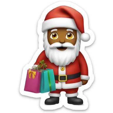 Santa shopping sticker