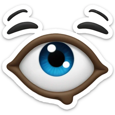 eyes looking up with tongue out sticker