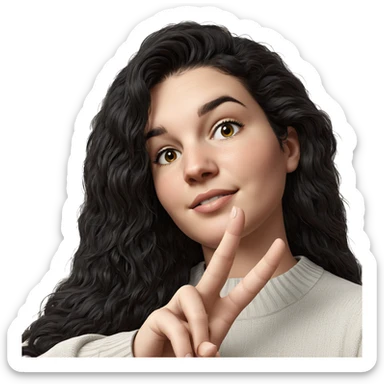 black haired girl in sweater sticker
