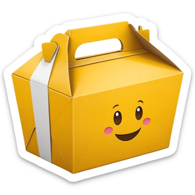 Takeaway Food Box yellow sticker