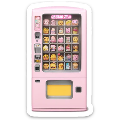 Light pink Japanese gatcha toy vending machine  sticker