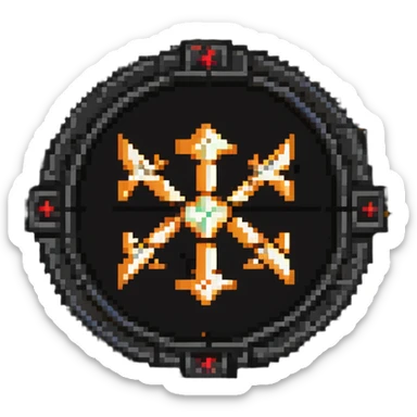 Special access token with ancient magical runes and glowing core sticker