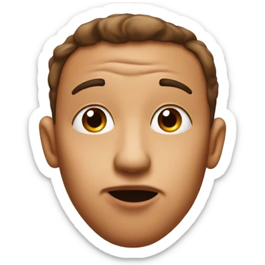 Silly emoji face High cheekbones raised eyebrow and kissy lips  sticker