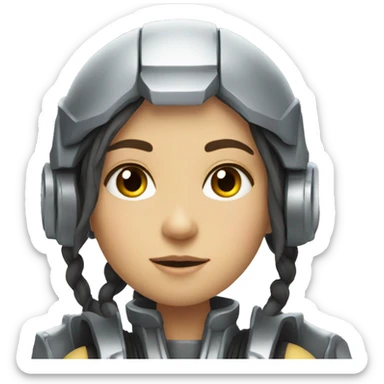 girl driving mecha sticker