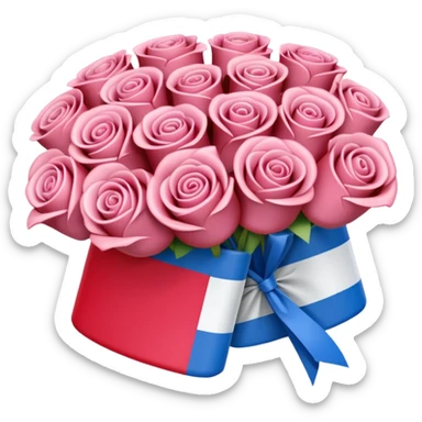 SPAM MEAT rose bouquet wrapped in french flag sticker