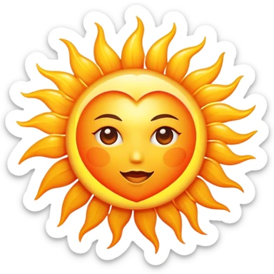 Heart shaped sun closeup sticker