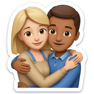 hugging love sticker