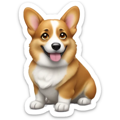 Corgi gazing at viewer sticker