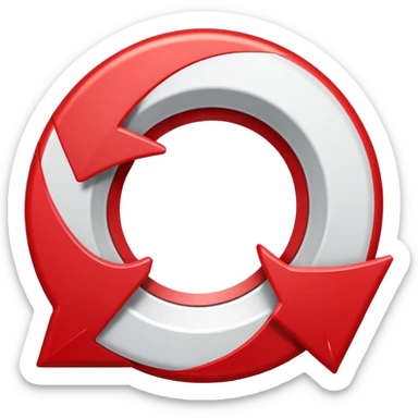 Prompt 15: "Is your backup plan."
Graphic: 🔄 Refresh/loop arrows icon (white with red highlights).
Animation: Arrows rotate smoothly.
Background: Transparent. sticker