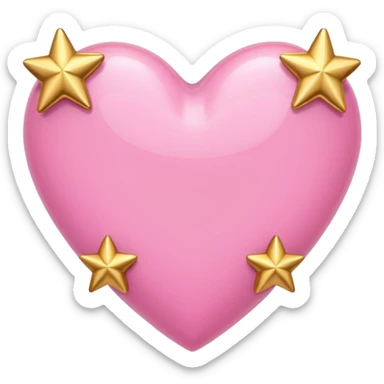 pink heart with stars sticker